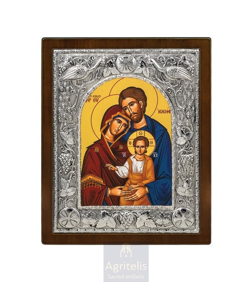 Ασημένια Εικόνα, Αγριτέλης Εκκλησιαστικά, ieraskevi.com, ΑΓΙΑ ΟΙΚΟΓΕΝΕΙΑ 29 x 23 cm
