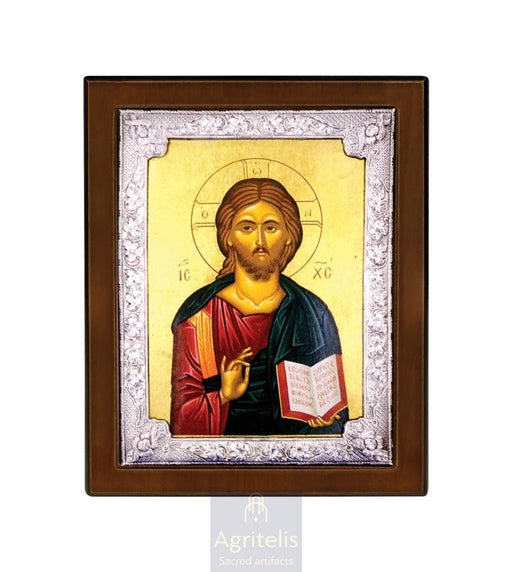 Ασημένια Εικόνα, Αγριτέλης Εκκλησιαστικά, ieraskevi.com, ΧΡΙΣΤΟΣ 28 x 22 cm