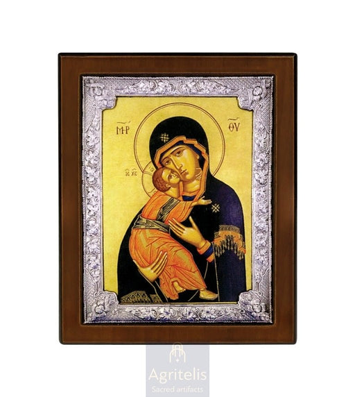 Արծաթից սրբապատկեր, Αγριτέλης եկեղեցական, ieraskevi.com, Սուրբ Մարիամ Գլիկոֆիլուսա Վլադիմիր 28 x 22 cm
