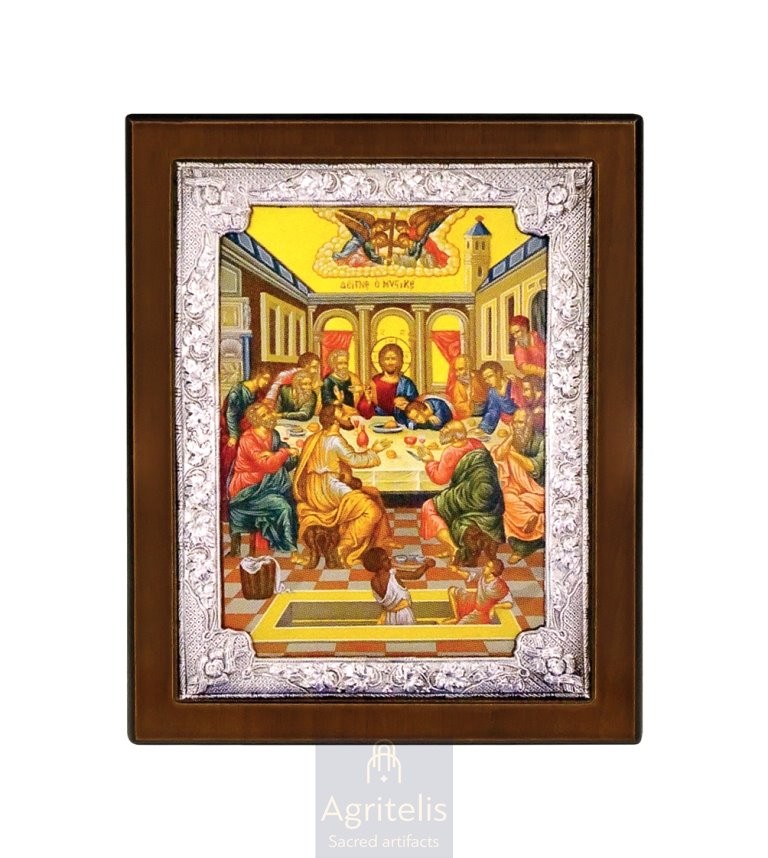 Серебряная икона, Αγριτέλης церковные, ieraskevi.com, ТАЙНАЯ ВЕЧЕРЯ 28 x 22 cm