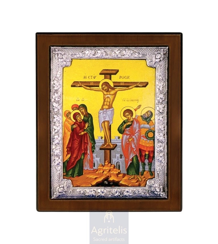 Icoană din argint, Agritelis Church Supplies, ieraskevi.com, Răstignirea — 28 x 22 cm