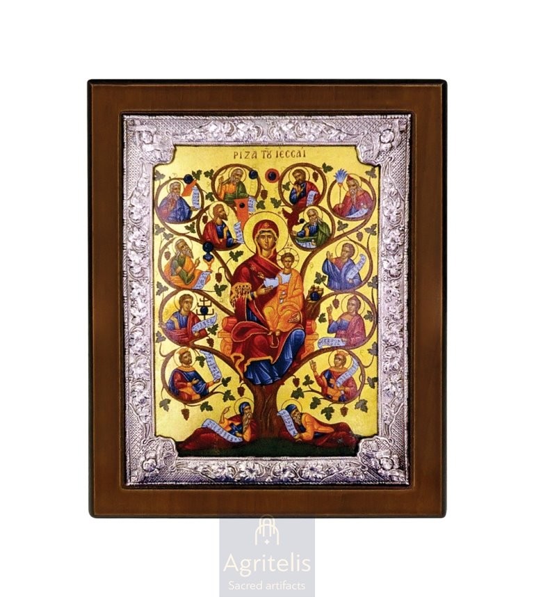Сребърна икона, Αγριτέλης Църковни, ieraskevi.com, Коренът на Иесея 28 x 22 cm