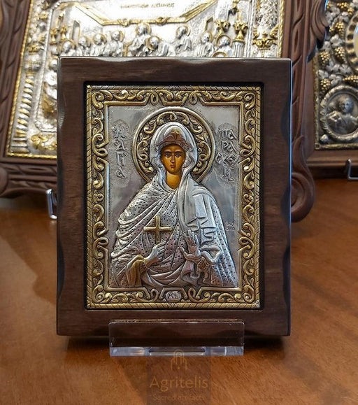 Արծաթից սրբապատկեր, Αγριτέλης Եկեղեցական, ieraskevi.com, Սուրբ Պարասկևա Չափսը 18 x 15,5