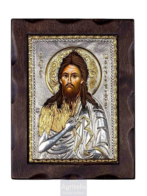 Արծաթից սրբապատկեր, Αγριτέλης Եկեղեցական, ieraskevi.com, Սուրբ Հովհաննես Թեմա Բ 24 x 18,5 cm