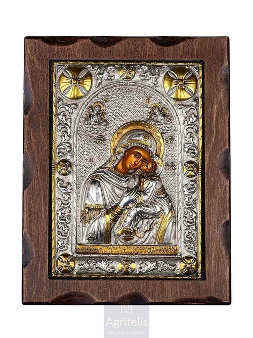 Արծաթից սրբապատկեր, Αγριτέλης Եկեղեցական, ieraskevi.com, Սուրբ Աստվածածին Գլյուկոֆիլուսա Պատմոս 24 x 18,5 cm