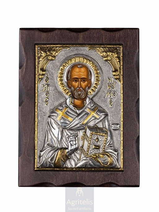 Արծաթից սրբապատկեր, Αγριτέλης Եկեղեցական, ieraskevi.com, Սուրբ Նիկողայոս 24 x 18,5 cm