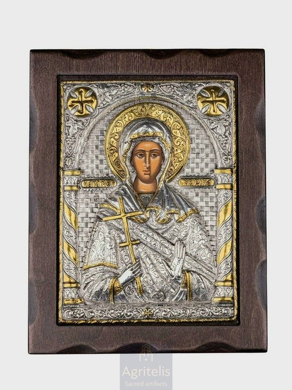 Արծաթից սրբապատկեր, Αγριτέλης Եկեղեցական, ieraskevi.com, ՍՈՒՐԲ ՄԱՐԻՆԱ 25 x 19,5 cm
