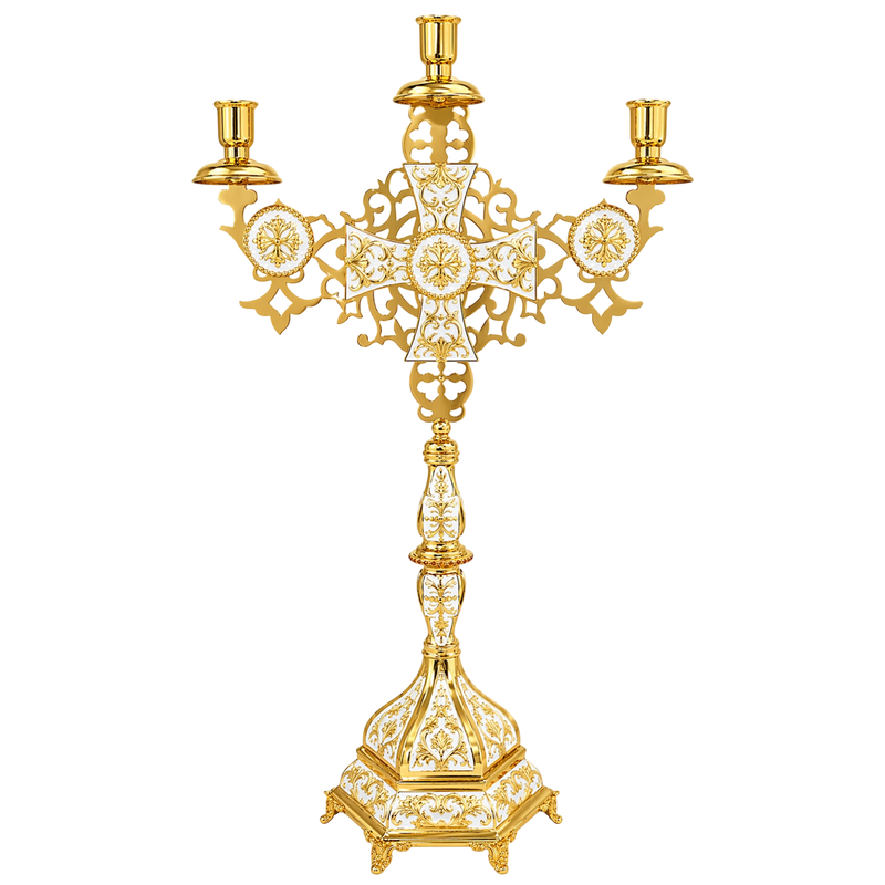 Եռալամպ եկեղեցական լամպ արծն — 45 × 23 × 70 cm