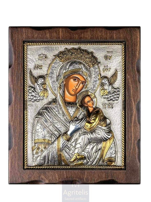 Արծաթից սրբապատկեր, Αγριτέλης Եկեղեցական, ieraskevi.com, Սուրբ Կույս Մարիամ ԱՄՈԼԻՆԴՈՍ Բյուզանդական 29,5 x 24,5 cm