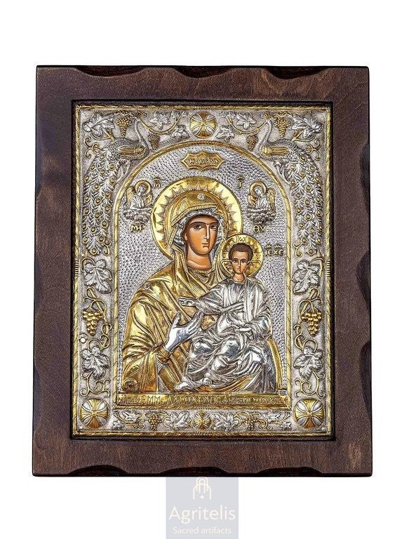 Срібна ікона, Αγριτέλης Церковне, ieraskevi.com, БОГОРОДИЦЯ ОДИГІТРІЯ 	 34 x 28 cm
