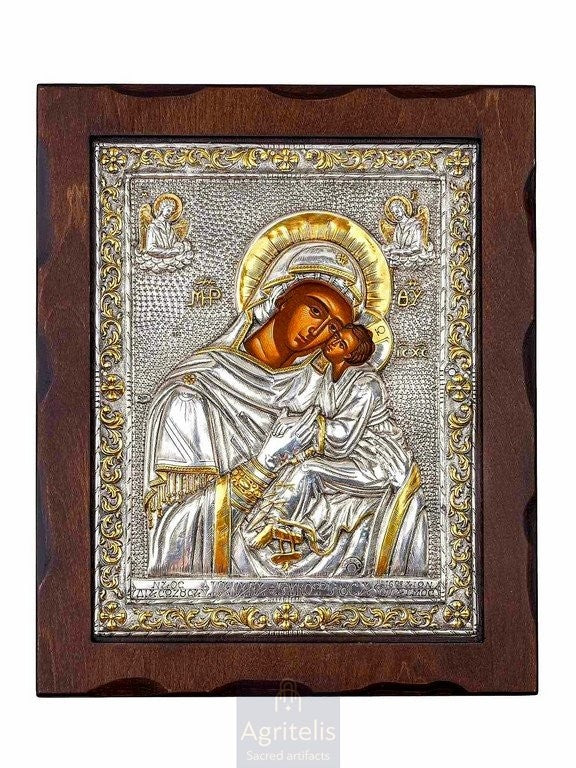 Արծաթից սրբապատկեր, Αγριτέλης Եկեղեցական, ieraskevi.com, Սուրբ Կույսի Գլիկոֆիլուսա 	 34 x 28 cm
