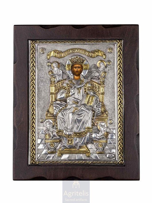 Ασημένια Εικόνα, Αγριτέλης Εκκλησιαστικά, ieraskevi.com, ΜΕΓΑΣ ΑΡΧΙΕΡΕΑΣ 34 x 28 cm