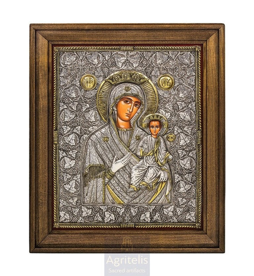Ασημένια Εικόνα, Αγριτέλης Εκκλησιαστικά, ieraskevi.com, ΠΑΝΑΓΙΑ ΑΜΟΛΥΝΤΟΣ 48 x 40 cm