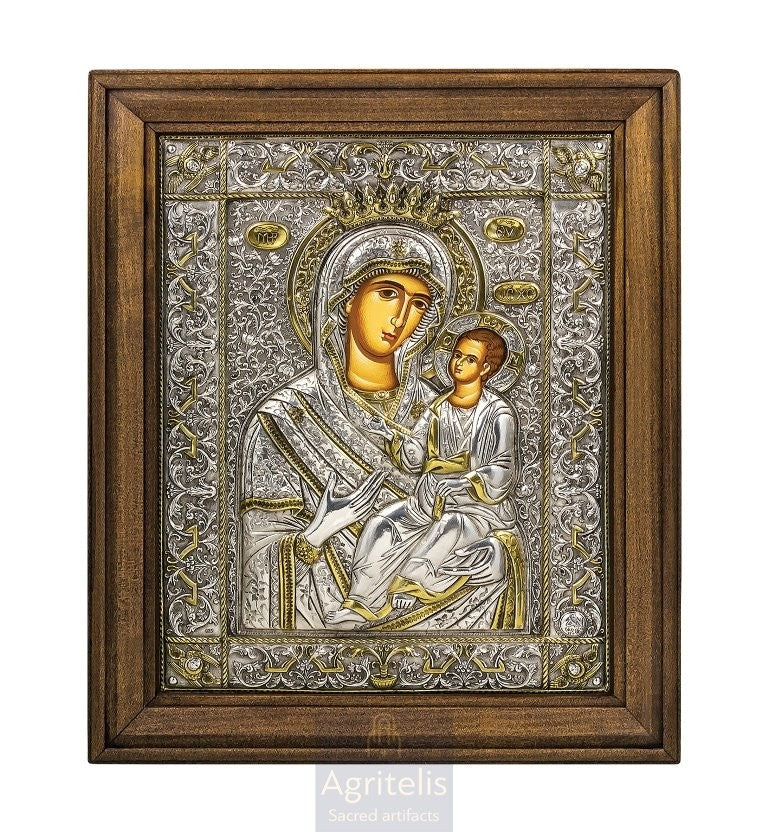 Ασημένια Εικόνα, Αγριτέλης Εκκλησιαστικά, ieraskevi.com, ΠΑΝΑΓΙΑ ΟΔΗΓΗΤΡΙΑ 50 x 40 cm