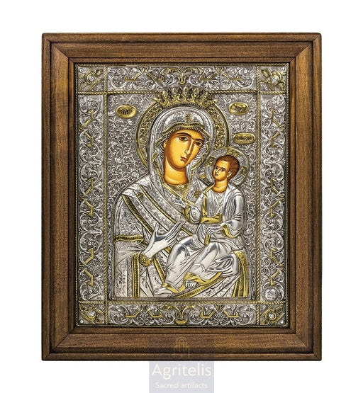 Ασημένια Εικόνα, Αγριτέλης Εκκλησιαστικά, ieraskevi.com, ΠΑΝΑΓΙΑ ΟΔΗΓΗΤΡΙΑ 50 x 40 cm