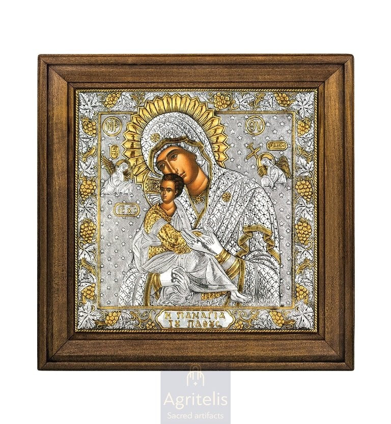 Ασημένια Εικόνα, Αγριτέλης Εκκλησιαστικά, ieraskevi.com, ΠΑΝΑΓΙΑ ΤΟΥ ΠΑΘΟΥΣ 47 x 47 cm