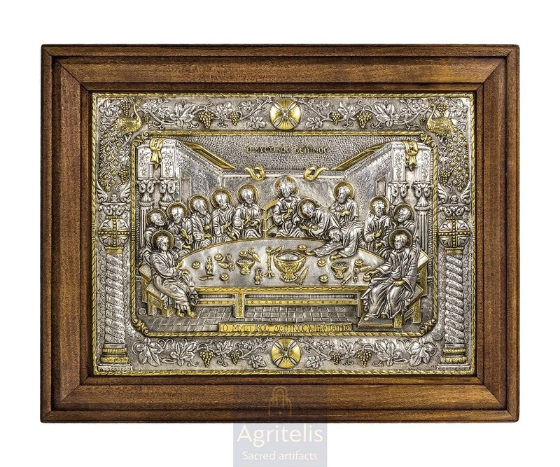 Cina cea de Taină — Icoană din argint 925, 58 × 45 cm