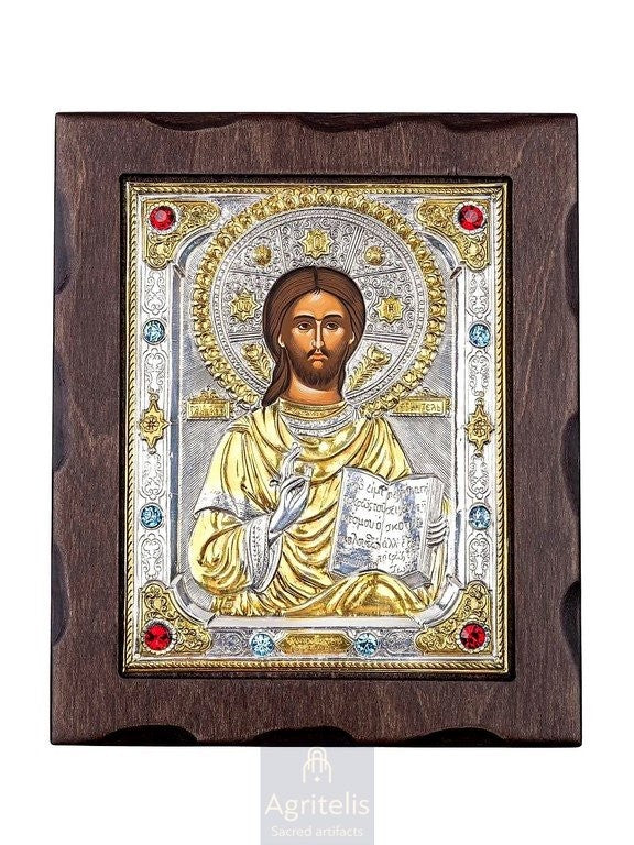 Արծաթից սրբապատկեր, Αγριτέλης Եկեղեցական, ieraskevi.com, Քրիստոս 26,5 x 22 cm