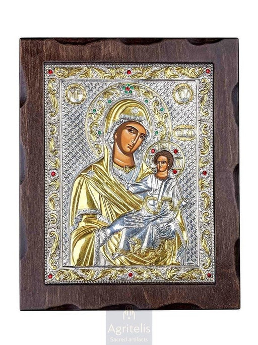 Silver Icon, Agritelis Church Supplies, ieraskevi.com, Theotokos Amolyntos — 34,5 x 28 cm