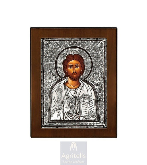 Christ — Sterling Silver Icon — 14.6 × 11.3 cm