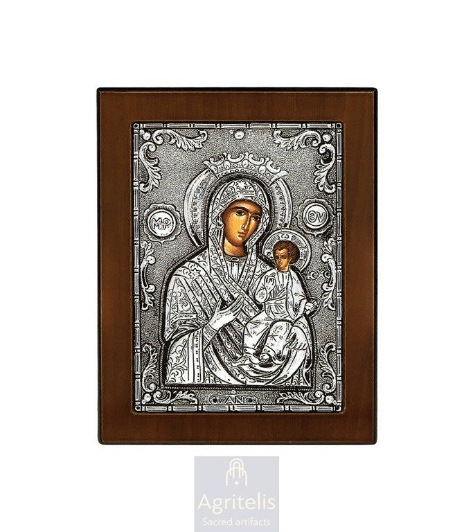 Сребърна икона, Αγριτέλης Църковни, ieraskevi.com, ПАНАГИЯ АМОЛИНДОС 14,6 х 11,3 cm