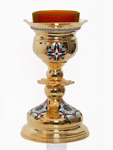 Enamelled Tabletop Vigil Lamp