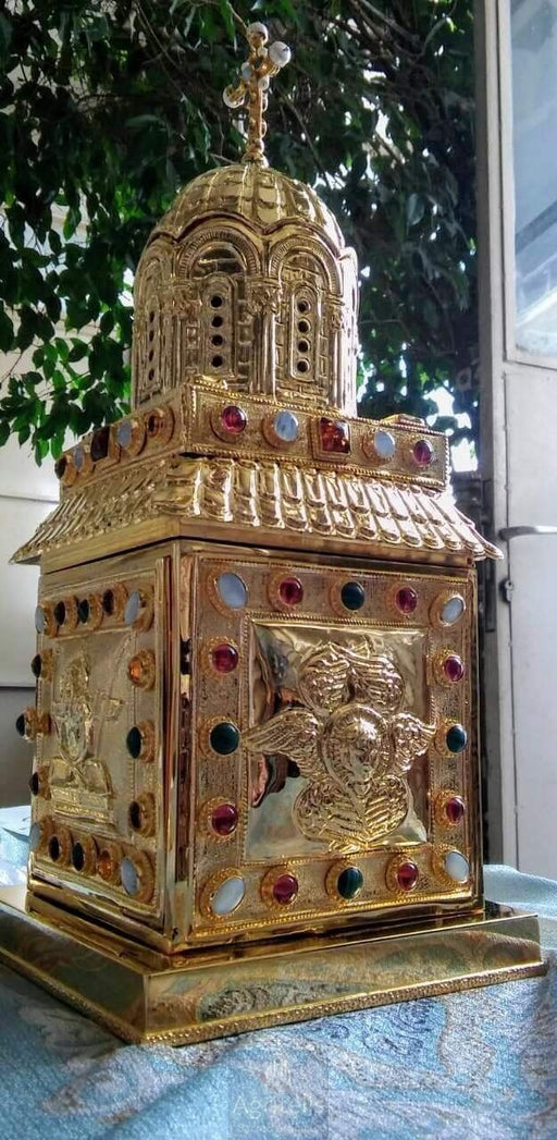 Αρτοφοριο απο μασιφ Ασημι;Αρτοφόριο, Επίχρυσο Αρτοφόριο, Σμάλτινο, ieraskevi.com, Αγριτέλης Εκκλησιαστικά