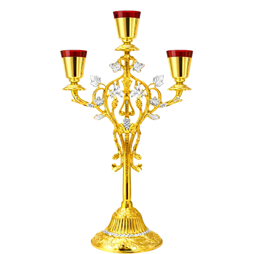 Two-Tone Three-Light Vigil Lamp Stand — 23 × 23 × 35 cm