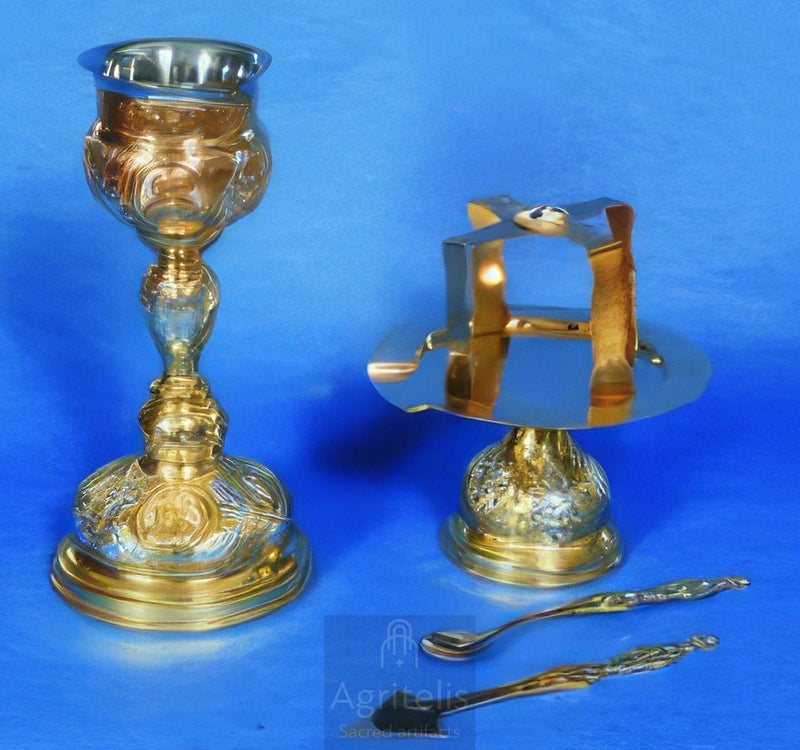 Set de Sfinte Vase, set de potir aurit, email, ieraskevi.com, Agritelis Obiecte bisericești