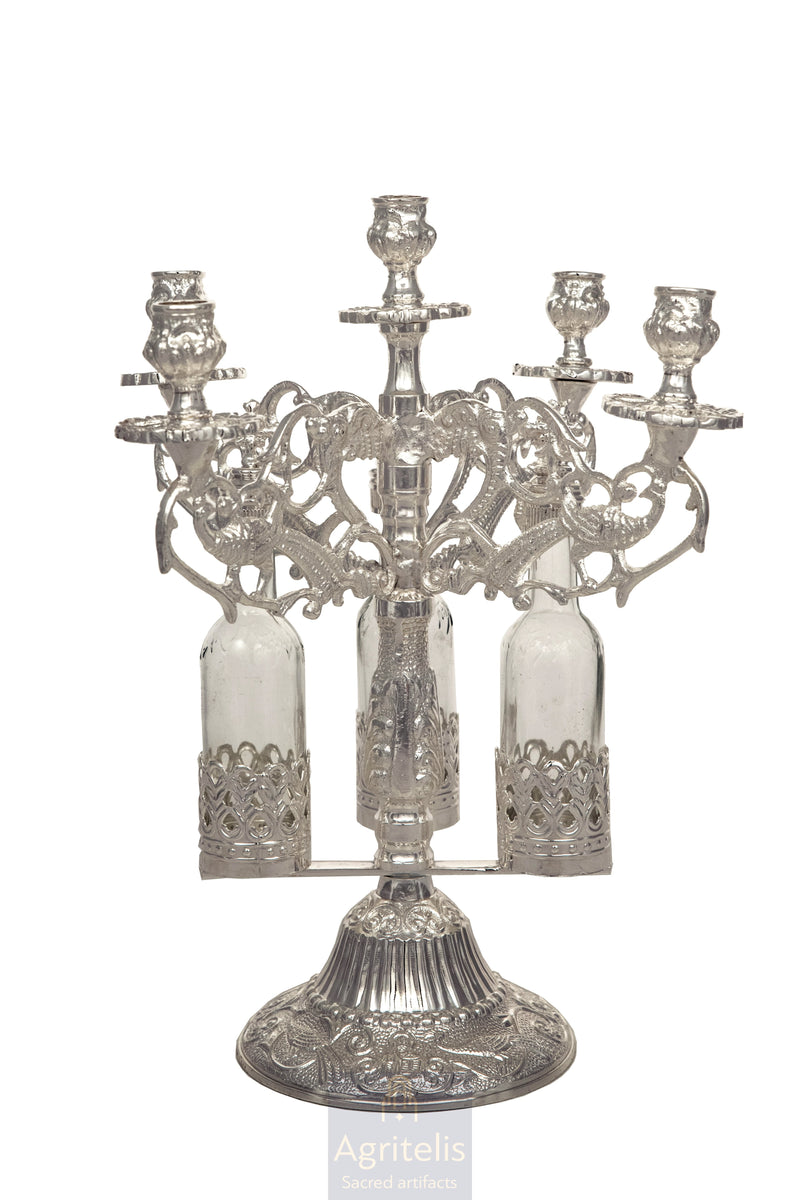 Silver-Plated Five-Candle Artoklasia Holder