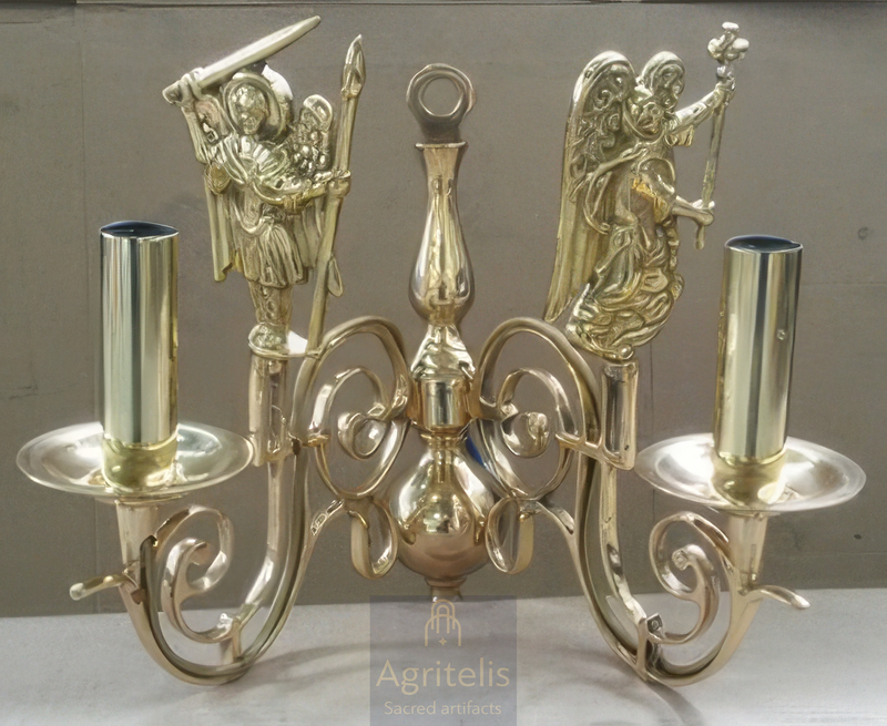 Two-Light Brass Wall Sconce