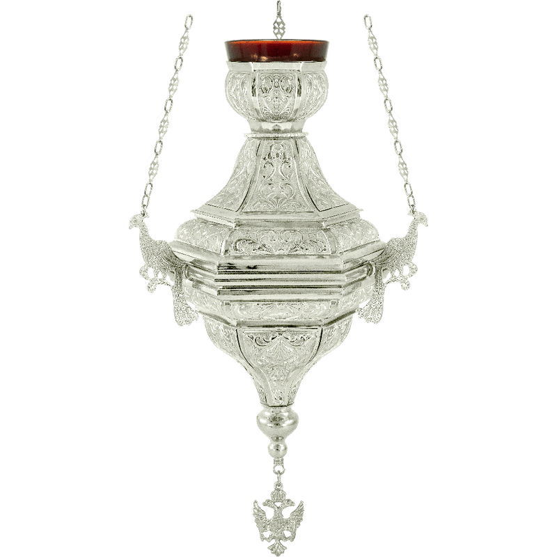 Կանթեղ №8 արծաթագույն — 27×27×45 cm
