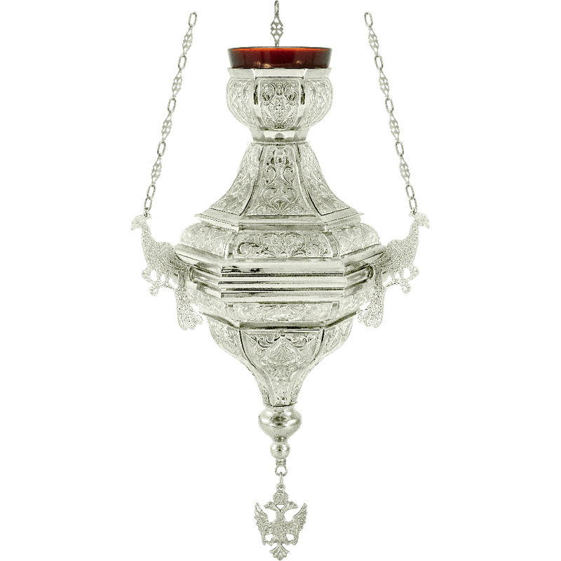 Կանթեղ №8 արծաթագույն — 25×25×43 cm