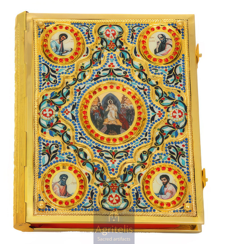 Gospel Book, Gold-Plated Gospel Book, Enamel, ieraskevi.com, Agritelis Church Supplies