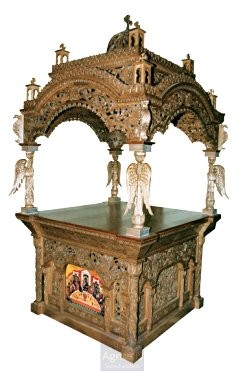 Sfânta Masă / Altar, sculptat în lemn, tei, stejar, Agritelis, obiecte bisericești, ieraskevi.com