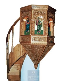Άμβωνας, Ξυλόγλυπτος, Φλαμούρι, Δρυς, Αγριτέλης, Εκκλησιατικά, ieraskevi.com