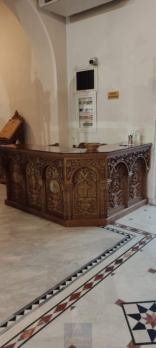 Παγκάρι, Ξυλόγλυπτο, Φλαμούρι, Δρυς, Αγριτέλης, Εκκλησιατικά, ieraskevi.com