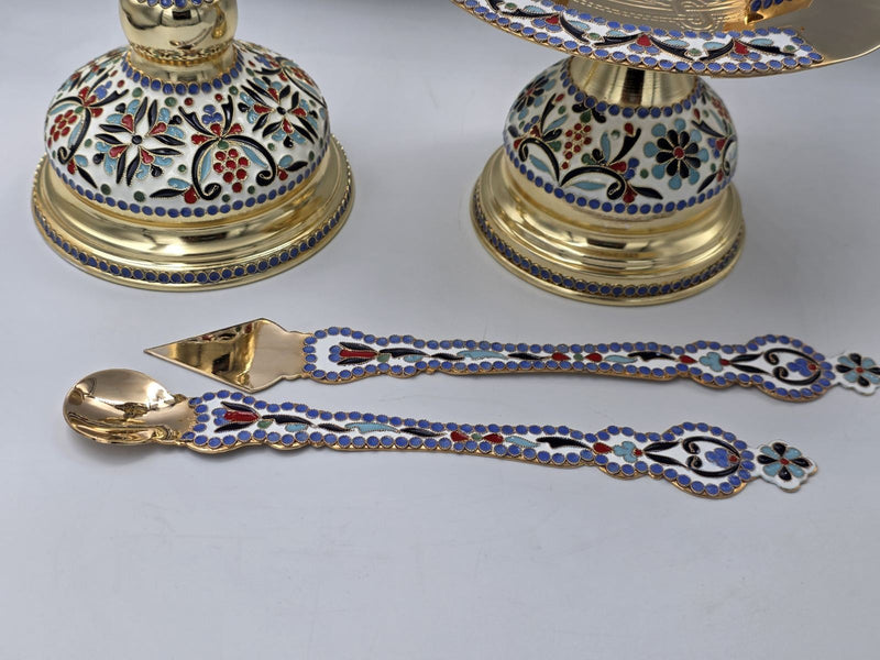24K Gold-Plated Chalice Set with Enamel