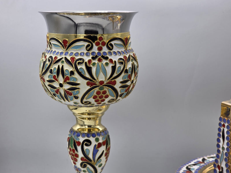 24K Gold-Plated Chalice Set with Enamel