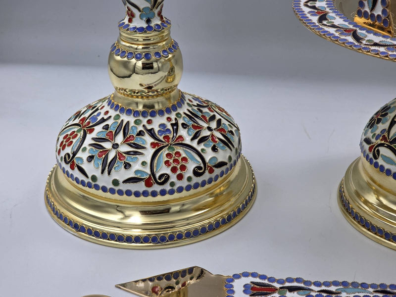 24K Gold-Plated Chalice Set with Enamel