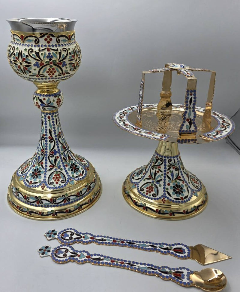 24K Gold-Plated Chalice Set with Enamel