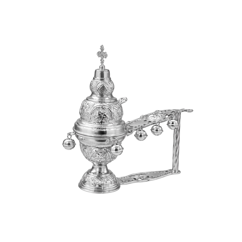 Кадионица сребрне боје — 24 × 15 × 26 cm