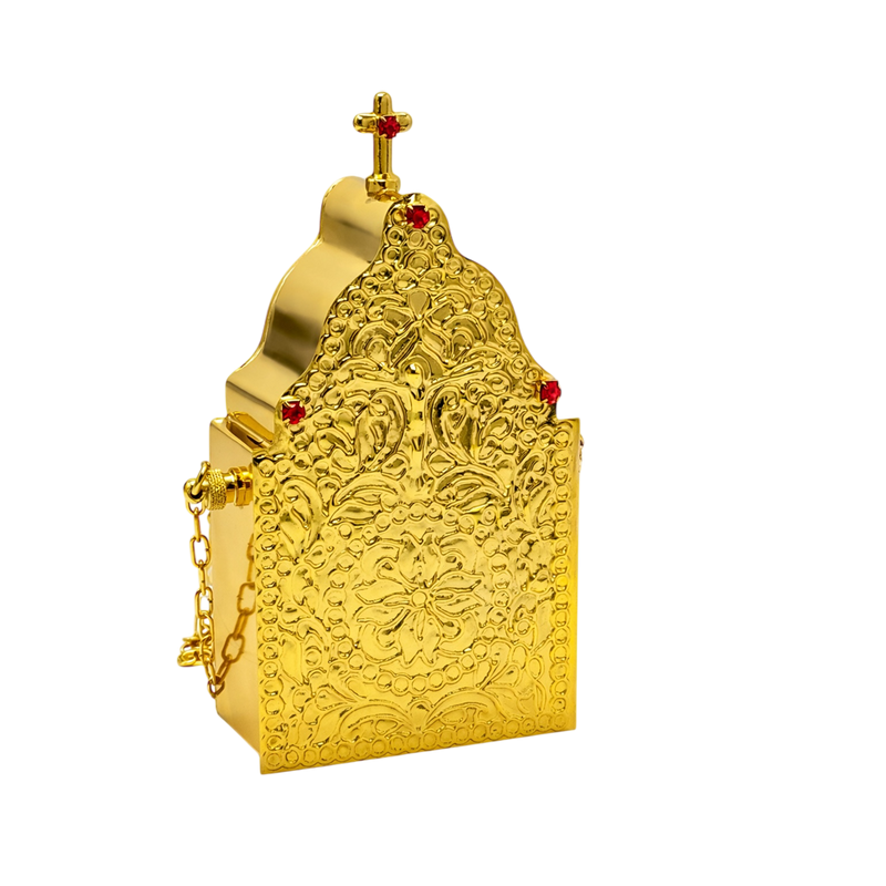 Portable Communion Pyx — Gold-Tone