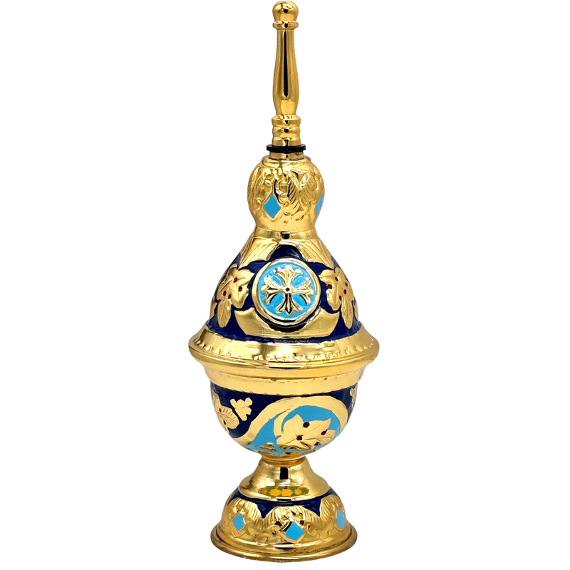 Holy Water Sprinkler – Gold-Tone with Enamel