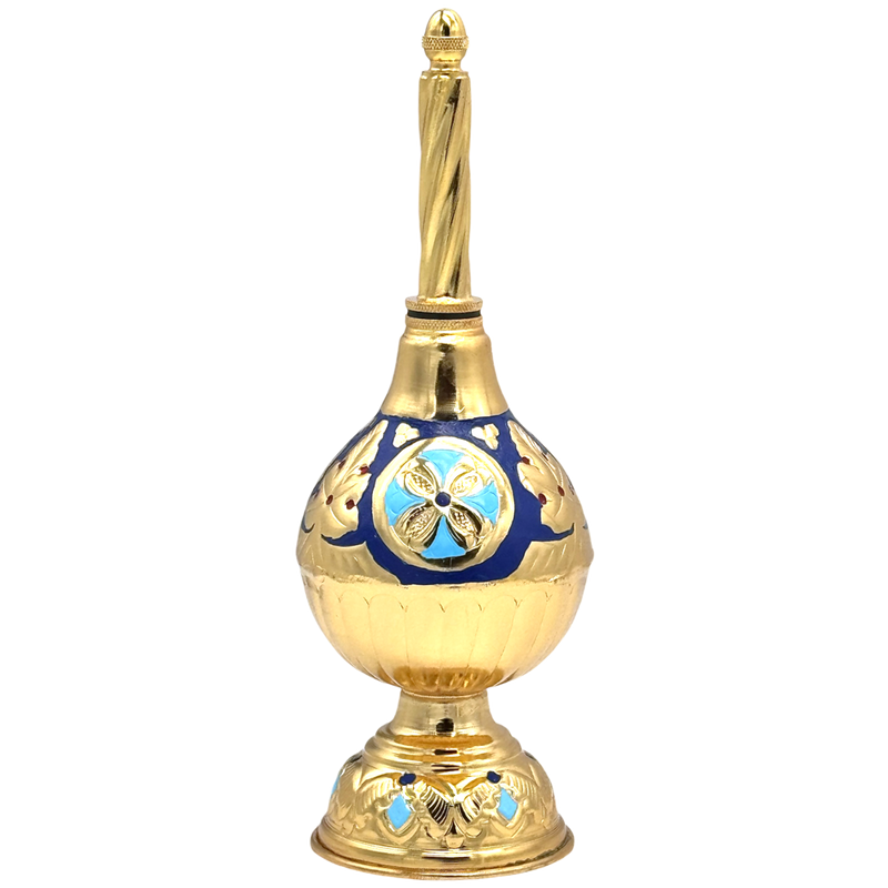 Holy Water Sprinkler – Gold-Tone with Enamel