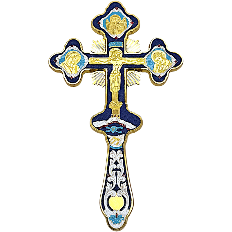 Blessing Cross – Gold-Tone with Enamel